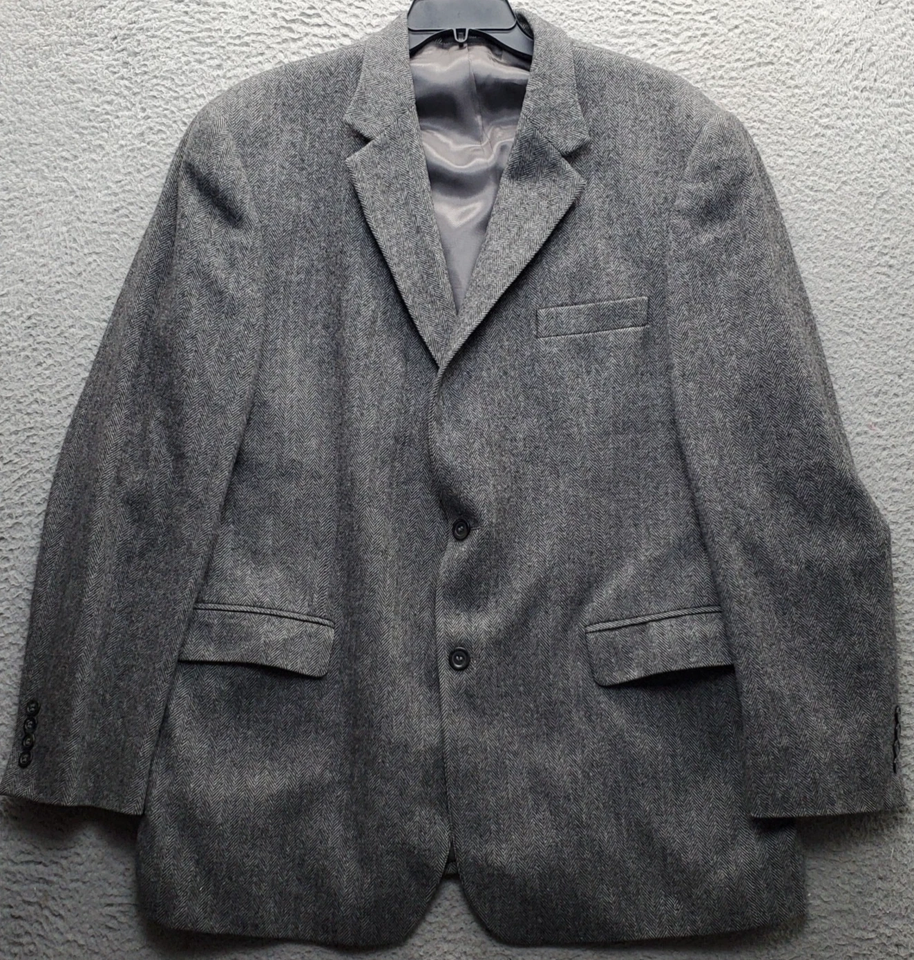 Gianfranco Ruffini Blazer Jacket Men 46L Gray Herringbone Lined Camel Hair Blend