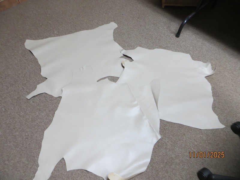 3 pieces of tan leather 24 x 24in. New