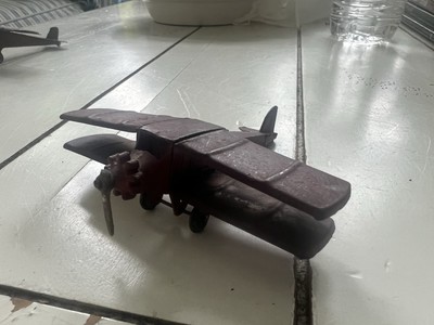 TOOTSIE TOYS Red bi-plane 1930s VINTAGE AERO PLANE U.S.A MADE USED