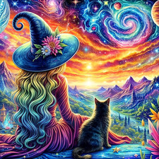 Halloween Diamond Art Kits for Adults, Witch Diamond Painting Kits for Adults...