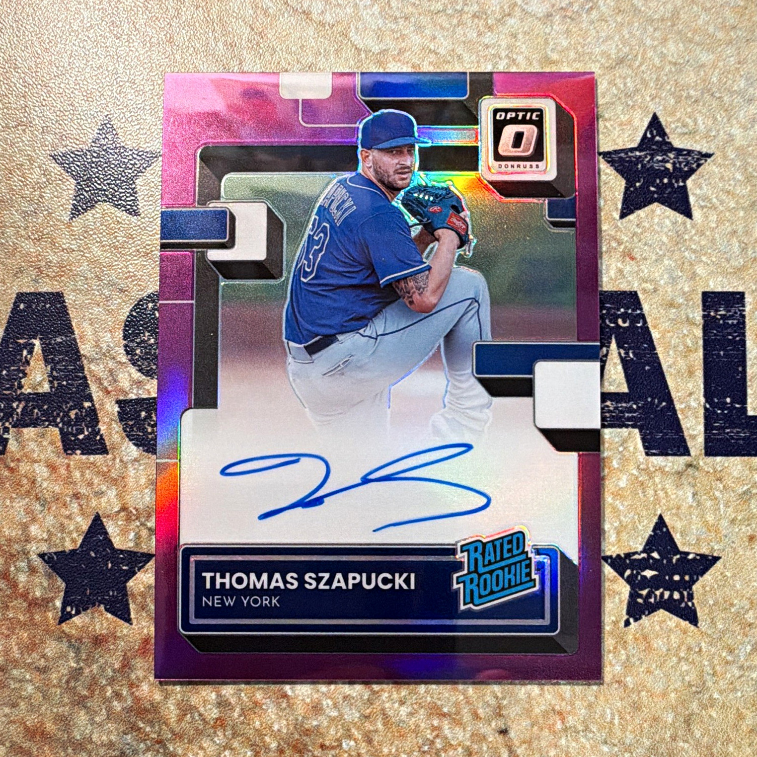 Panini 2022 Donruss Optic Thomas Szapucki Mets RRS-SZ Purple Prizm Auto 90/100