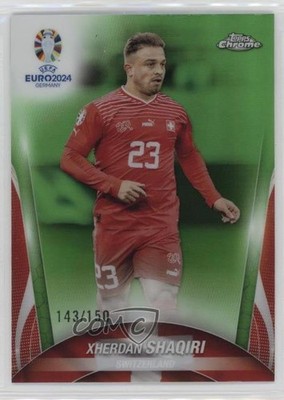 2024 Topps Chrome UEFA Euro Neon Green Refractor /150 Xherdan Shaqiri #92 12fl