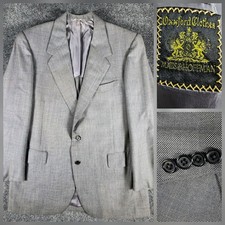 OXXFORD CLOTHES Men's Gray SHEPHERDS CHECK Wool Sport Coat Blazer Jacket 41R