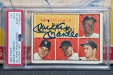 MICKEY MANTLE 1961 Topps SIGNED #44 HR Leaders PSA/DNA 3, 10 AUTO YANKEES HOF