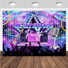 Disco Stage Music Backdrop Karaoke Party Photo Background Banner Decorations