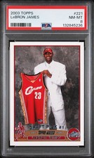 2003 TOPPS #221 LEBRON JAMES ROOKIE RC PSA 8 * Eye Appeal * Centered