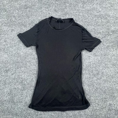AllSaints Shirt Womens US 6 Black Francesca 100% Modal Lightweight Short Sleeve