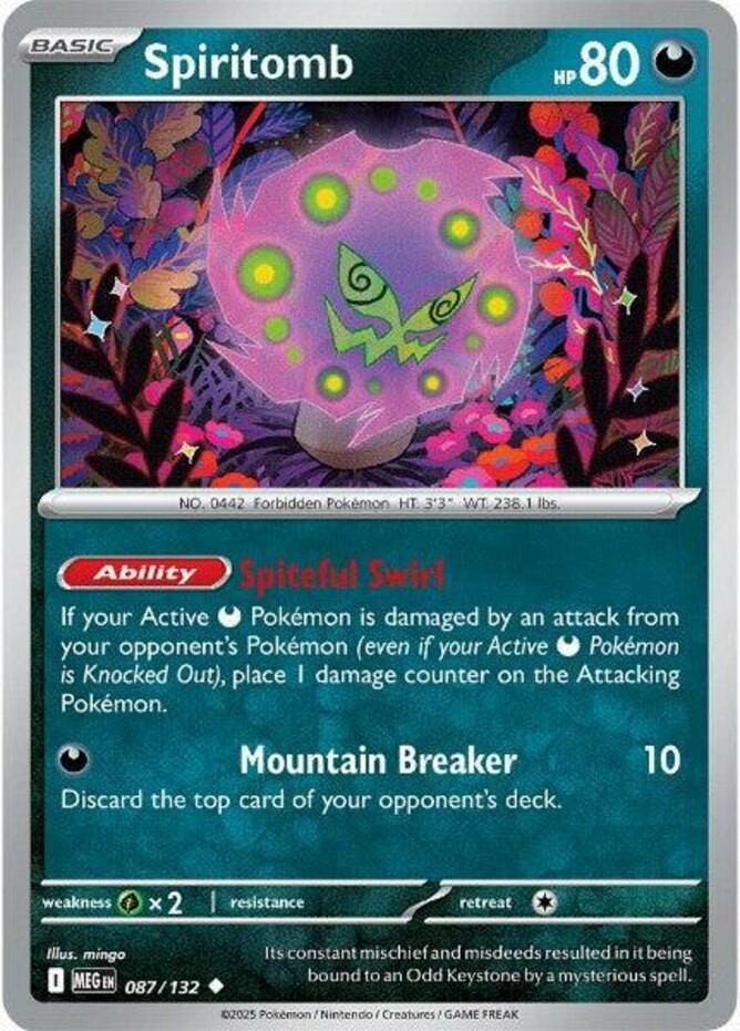 Spiritomb - 087/132 - Uncommon - Reverse Holo - Near Mint - Mega Evolution - Bas