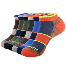 6 Pack Mens Low Cut Athletic Socks, Cushion, Running, Moisture Wicking, Ankle