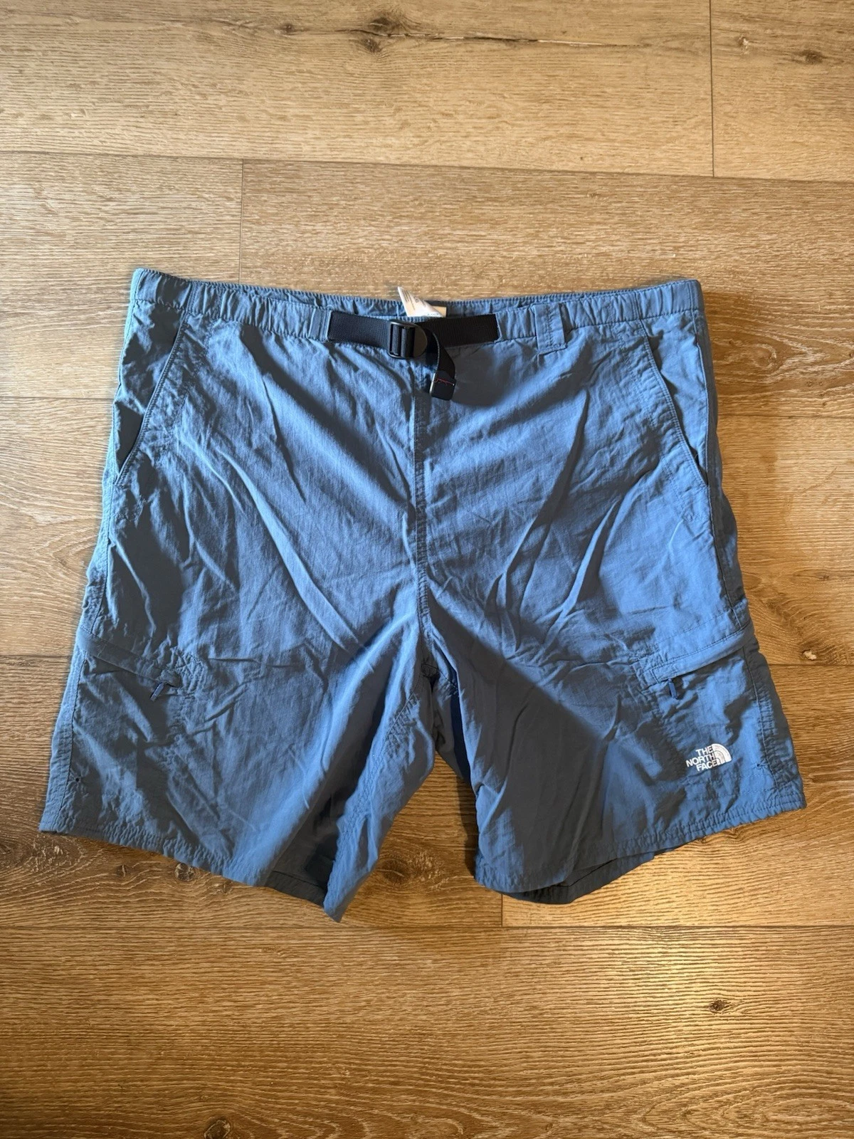 Y2K The North Face Mens Blue Outdoor Hiking Nylon Cargo Shorts Size Large