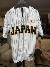 Shohei Ohtani 16 Samurai Japan Baseball Jersey White Pinstripe Size M