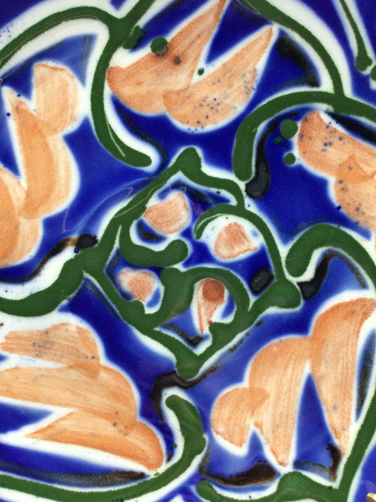 SARAH JAEGER Porcelain Footed Plate Blue Floral Helena Montana Potter Laureate