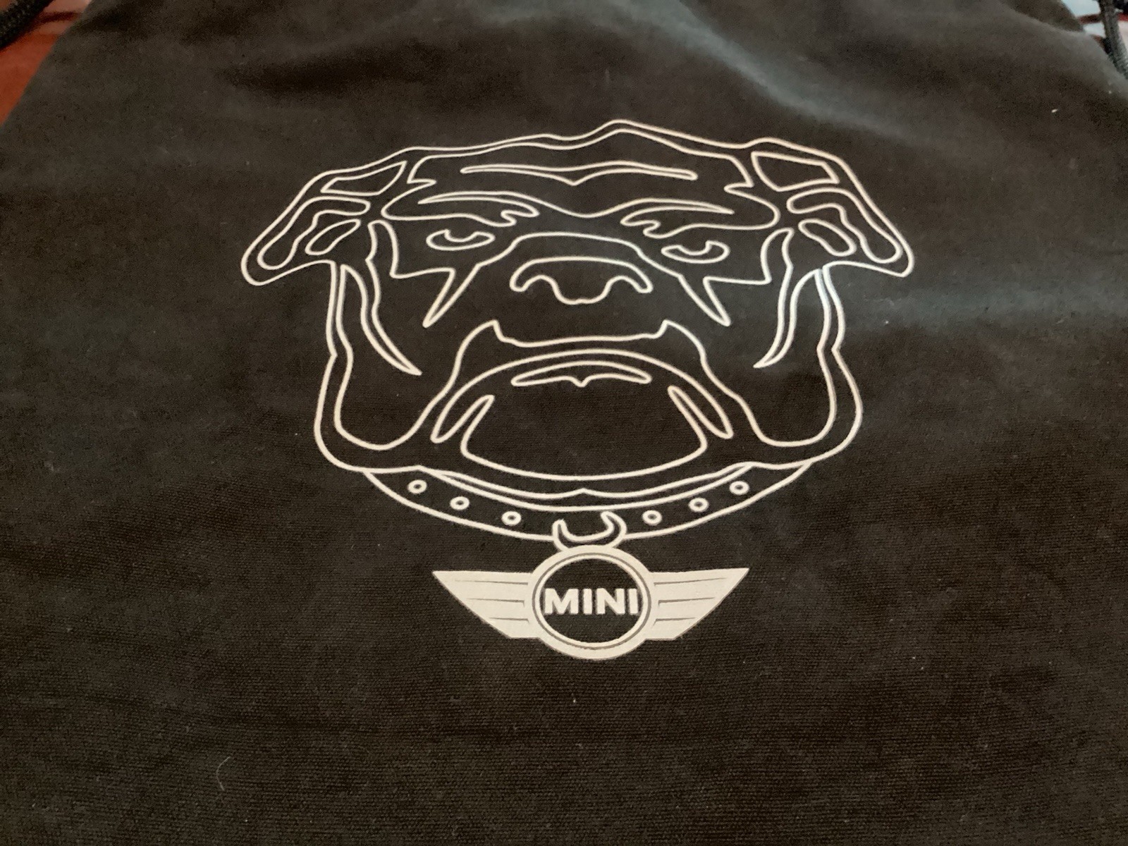 BMW Mini Cooper Black Drawstring Backpack~Bulldog… - image 2