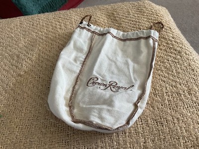 Crown Royal Canadian Whiskey Velvet Bag / Golf Valuables Pouch Beige