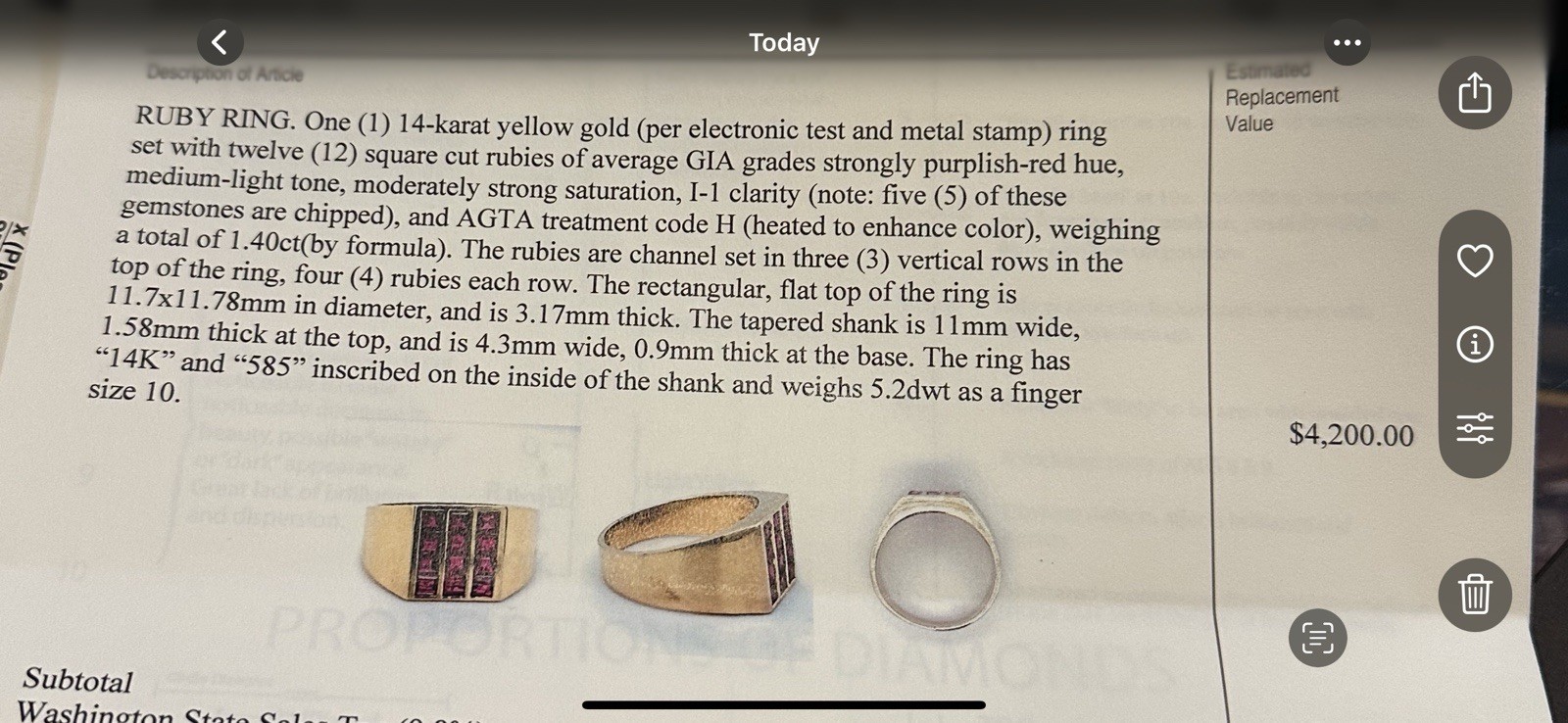 Natural Ruby And Solid 14k Gold Ring - image 4