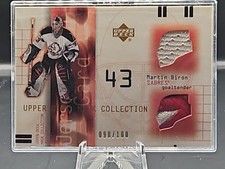 2001-02 Upper Deck Mask Collection Martin Biron Jersey/Patch 090/100 JP-MB