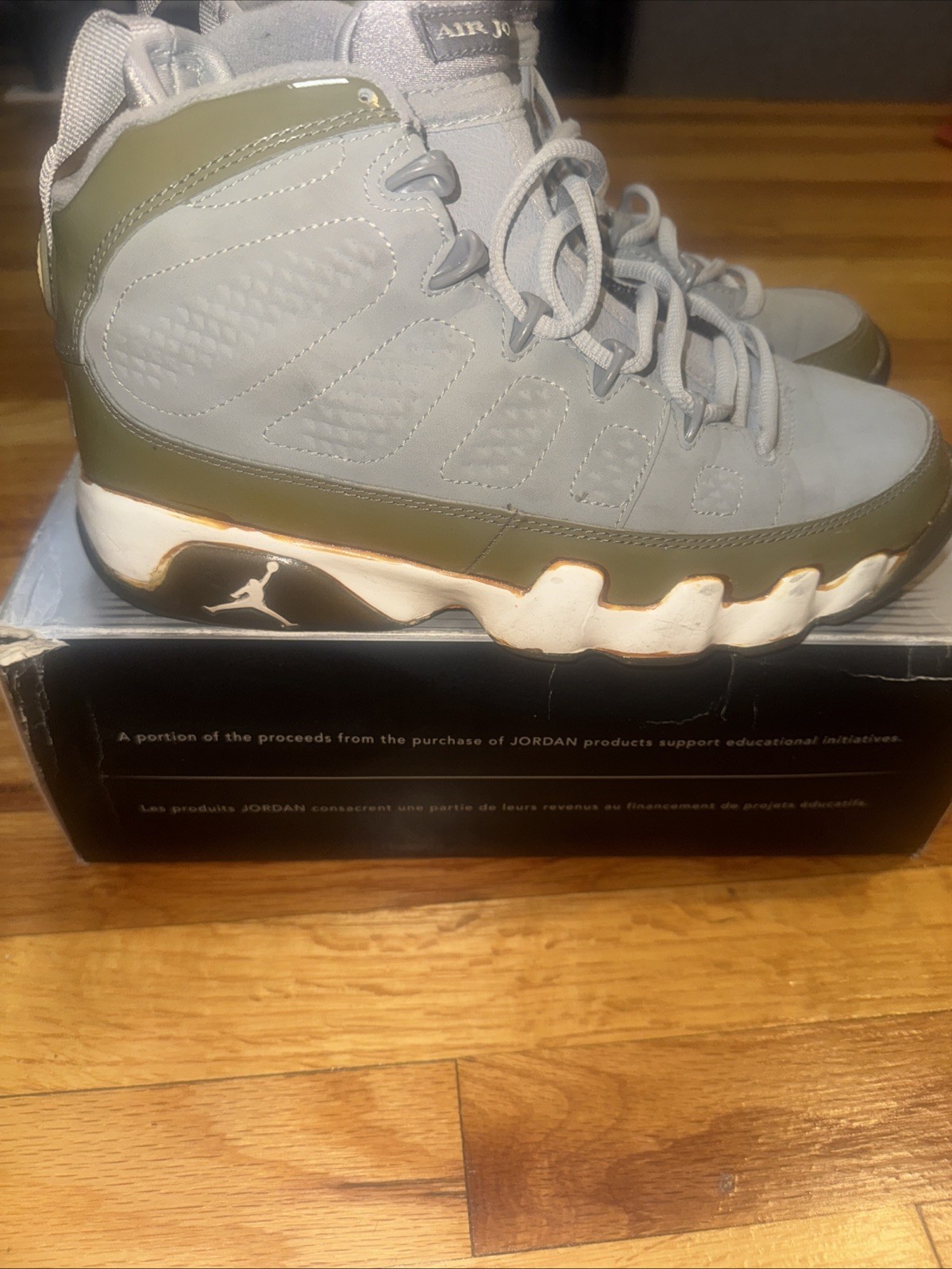 Size 8.5 - Nike Air Jordan 9 Retro 2002 Cool Grey Sneakers Beaters Kicks Jumpman