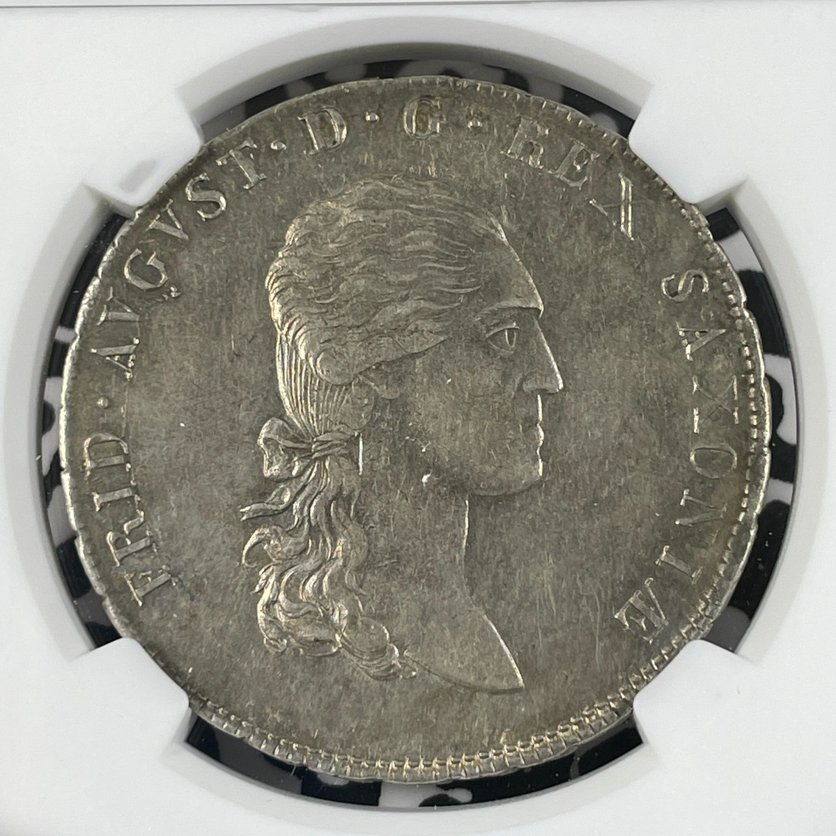 1813-SGH Germany Saxony 1 Thaler NGC AU58 Lot#G2302 Large Silver