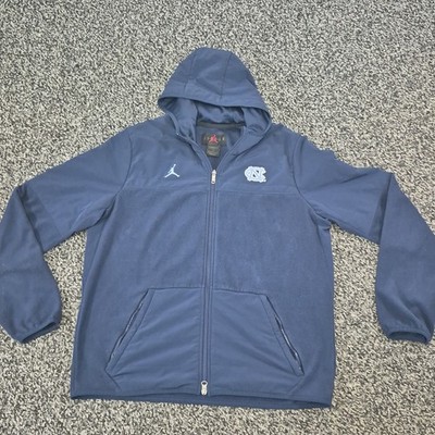 Jordan UNC Tar Heels Full Zip Hoodie Men Large Navy Blue NCAA Jumpman