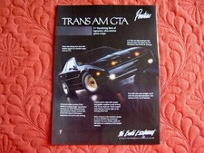 1988 PONTIAC TRANS AM GTA - ORIGINAL PRINT CAR AD - EXCELLENT  CONDITION