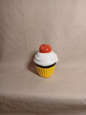 Vintage Ceramic Cupcake Salt Pepper Shaker Some Chips I