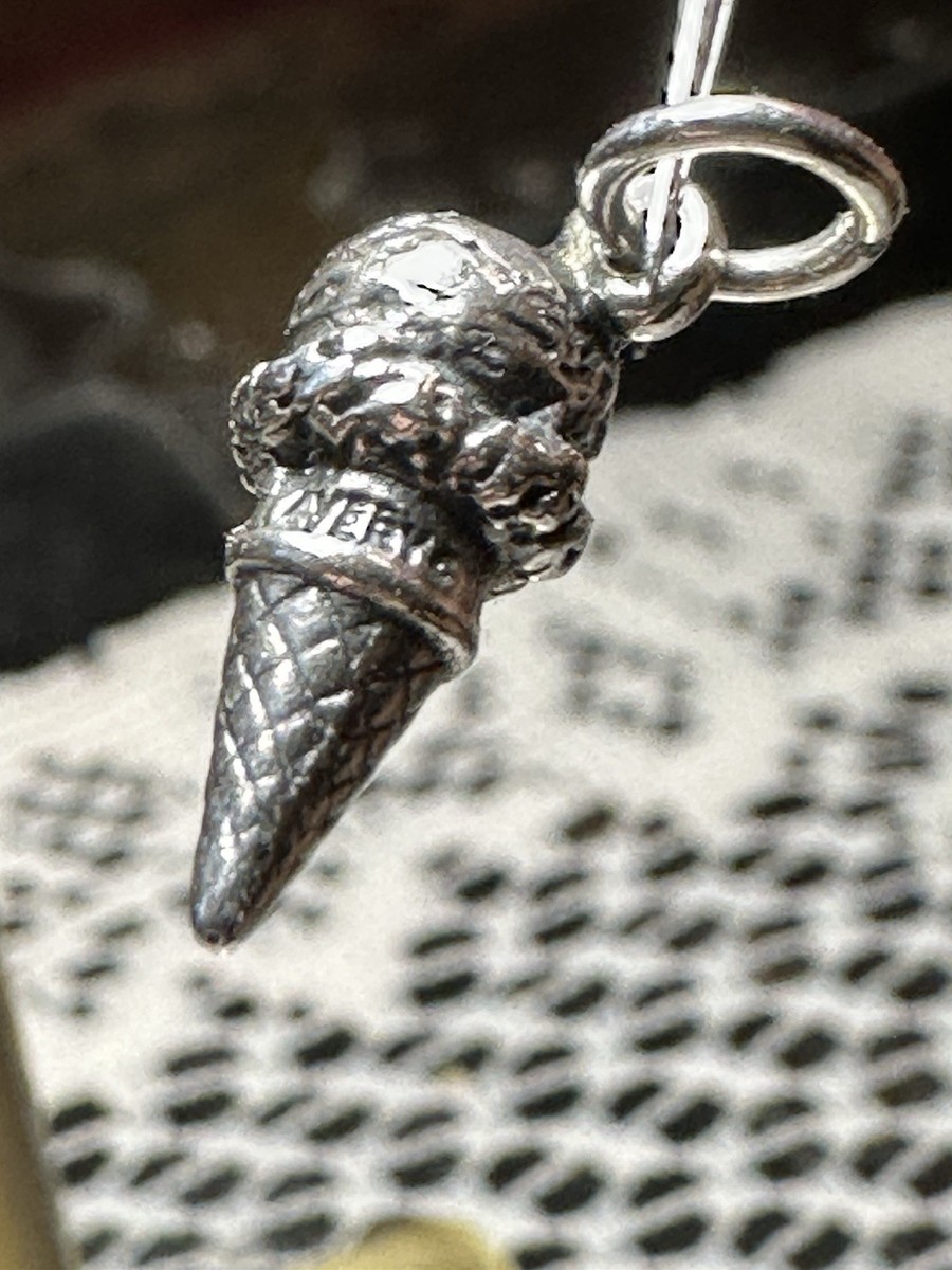 RETIRED & RARE James Avery Sterling Silver 925 3D Ice Cream Cone