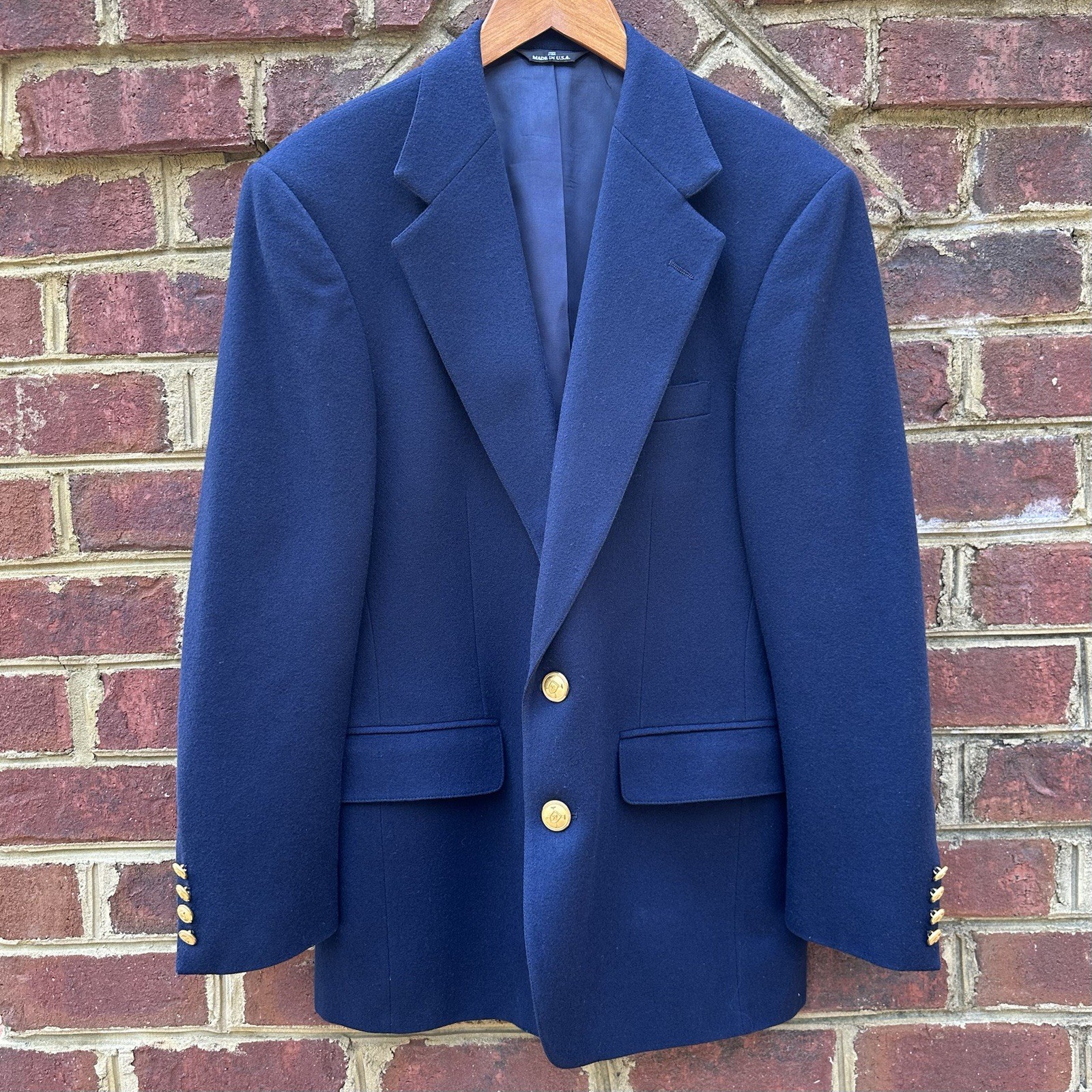 Vintage Ralph Lauren Suit Jacket Blazer Polo University  Club Navy Wool Men 39R