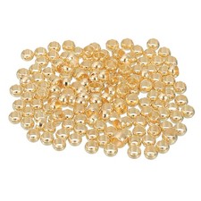 500Pcs Round Crimp Beads 3mm Metal Spacer Loose Beads Light Gold
