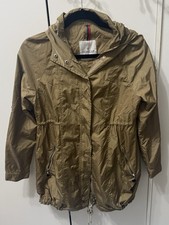 Women’s MONCLER Olive/Tan  Hoodie Windbreaker Rain Jacket Size 2