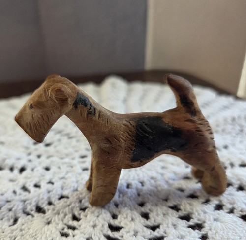 airedale terrier figurine Hand Carved Wood