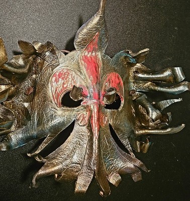 MASK- LEATHER- FLEUR DE LIS-CROW- DEFENDER