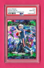 2024 Panini Prizm DRAKE MAYE Fireworks Rookie RC #22 Green Ice PSA 10 Patriots