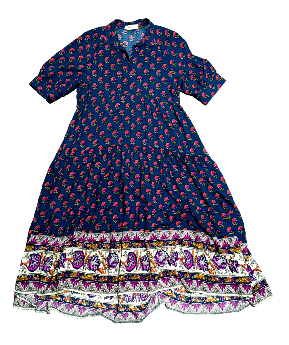 knee length dresses for ladies Natural Life Rebecca Midi Dress White Fuschia Small