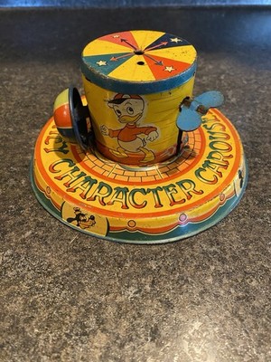 Walt Disney Character Carousel Very Rare. Tin Lithographed Wind Up Toy