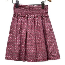 Peek Pink Hearts Girls Skirt Rouched Elastic Waist Lined M 6-7