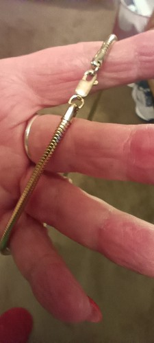 STERLING SILBER 925 GOLD HALSKETTE VERMEIL 15" CHOCKER SCHLANGE 12,6 GRAMM VINTAGE - Bild 5 von 9