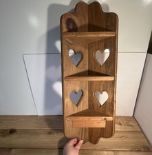 Vintage Heart Cut Out Wood Wall Shelf Corner ...