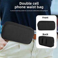 Dual Layer Mobile Cell Phone Portable Storage Waist Bag Pouch Accessories Travel
