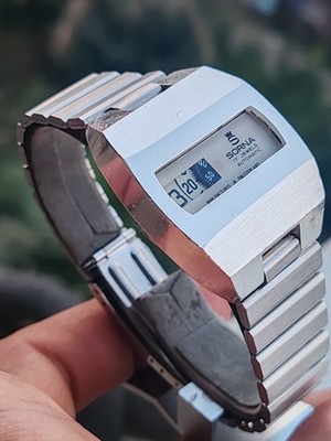 Sorna Jump Hour Digital 2899 Automatic Silver Dial Vintage 1970s