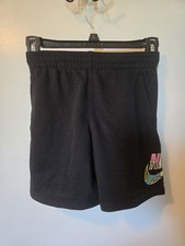 Nike Boys Black Athletic Shorts with Multicolor Logo Size 6/ Medium