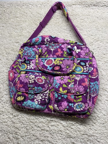 Vera Bradley Quilted Messenger Style Diaper Bag w/ Matching wallet mini purse