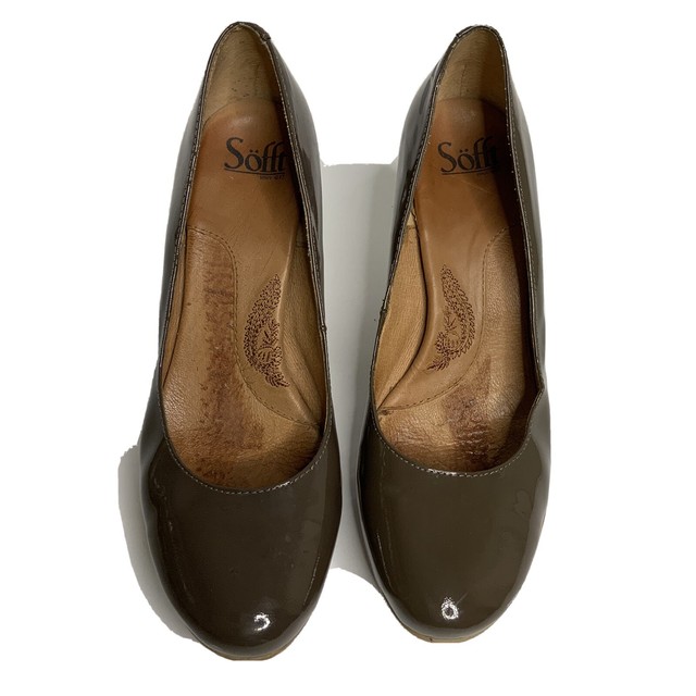 Sofft Shoes Size 9.5 Tan Patent Leather Pump 4 Inch Heel Platform Sole | eBay