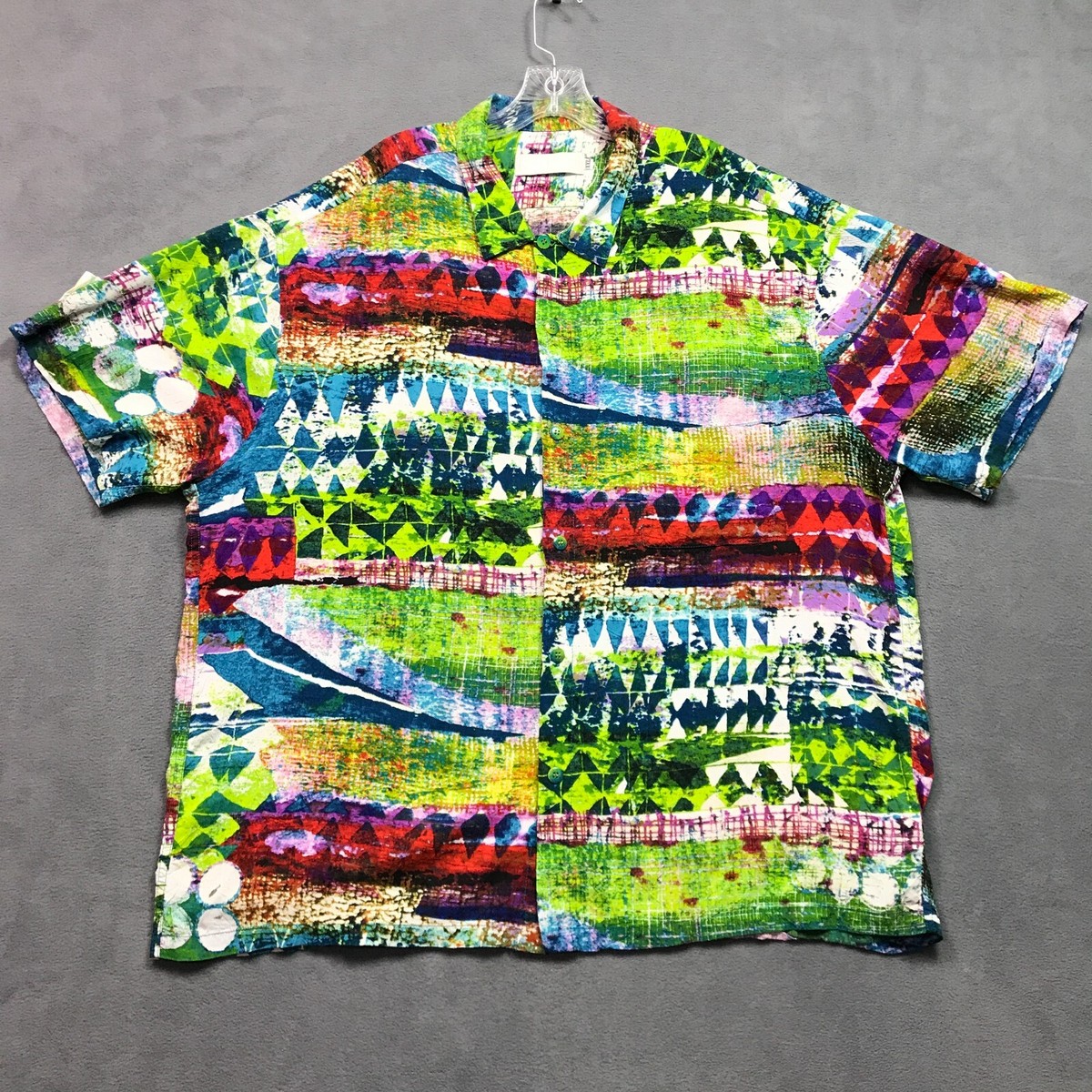 Jams World Aloha Hawaiian Shirt Mens XXL Tribal Reef Print Made 