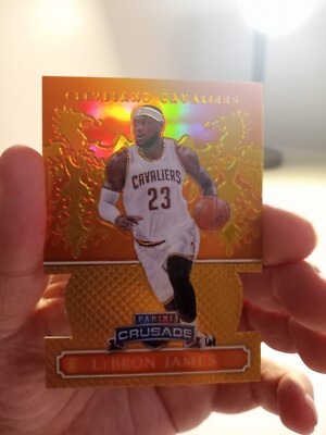 LEBRON JAMES 2014-15 EXCALIBUR CRUSADE ORANGE DIE-CUT 08/60 SUPER RARE-LOOK
