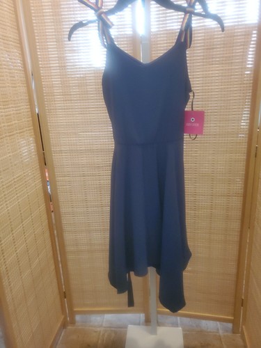 Amy Byer Dress Girls Size 12 Navy Blue Sleeveless Belt Sundress Lined Stretch - Picture 2 of 12