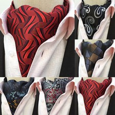 Men Flowers Paisley Geometric Cravat Scarves Ascot Wedding Party Necktie HZ237