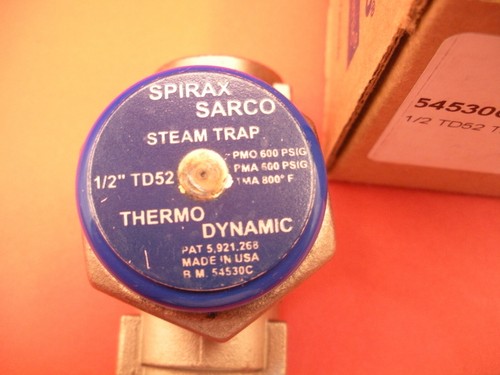 Spirax Sarco 54530C Steam Trap 1/2" TD52 Thermo Dynamic Cool Blue 600psig New - Picture 3 of 7