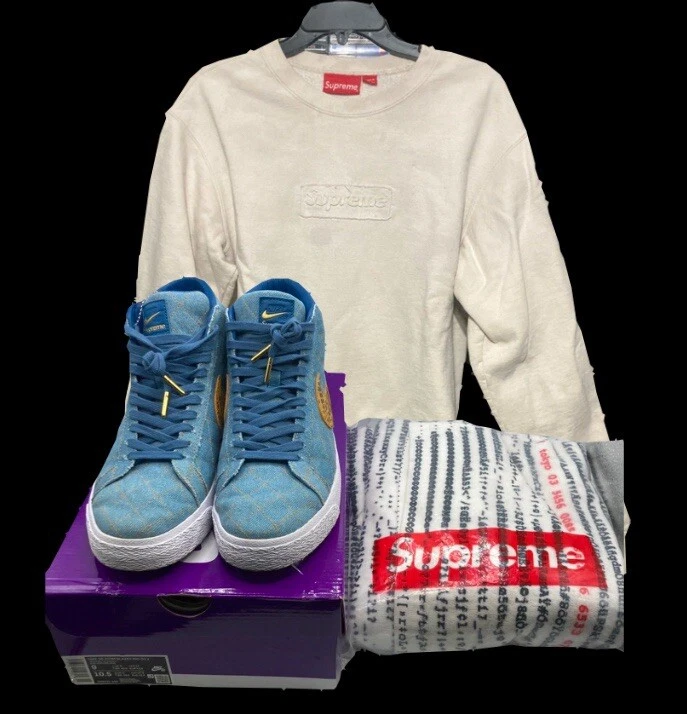 Supreme Nike SB Supreme Blazer Denim 2022 Homme Taille 9 DIGI Boîte Serviette de Plage Logo
