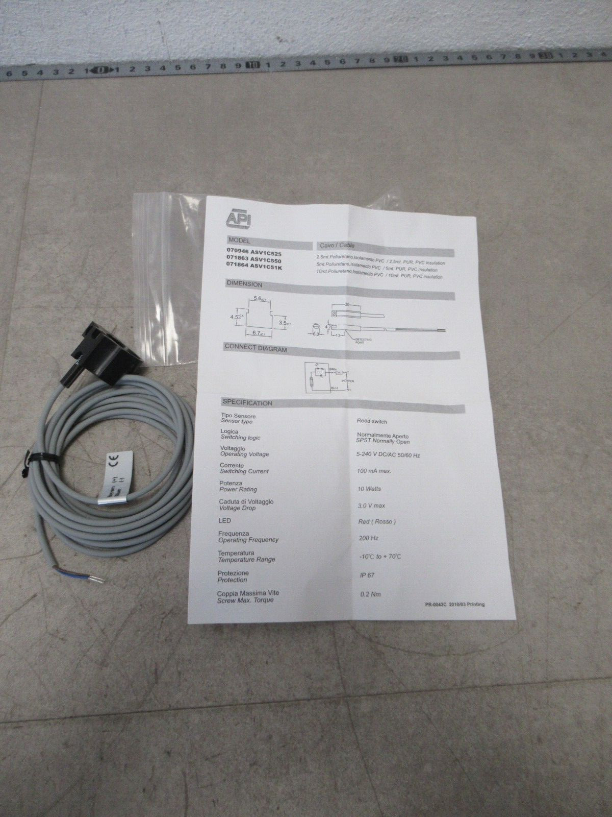 Api Asv1c525 Proximity Switch Power 5-240V DC/AC Unused 07096
