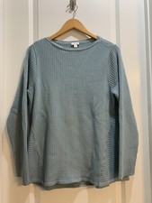 J JILL Knit Pullover Sweater Blue/Gray Large Armpit To Armpit 22 , Length 27